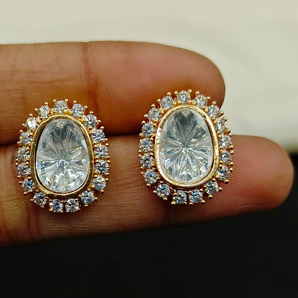 Amoliya Jewels Designer Polki Kundan Stone Studs Earrings