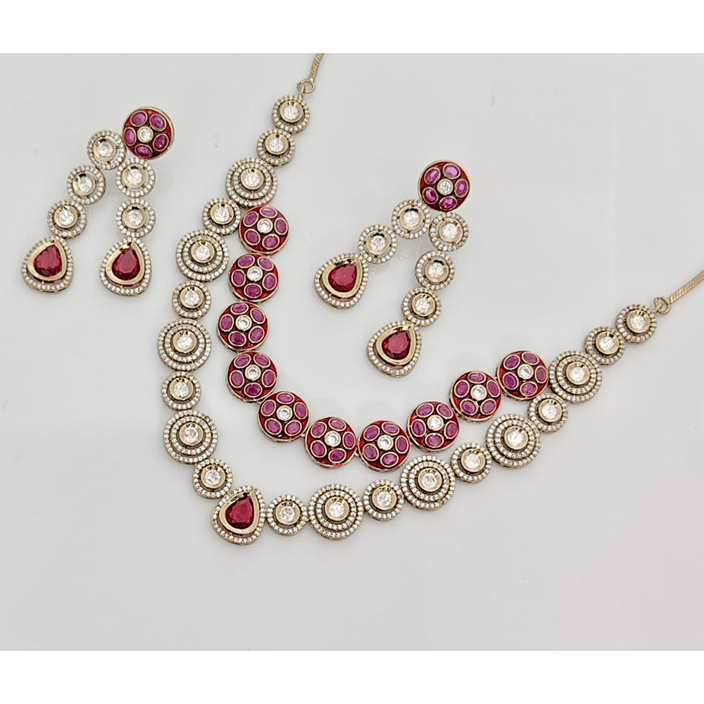 Rajwadi Collection Royal Polki Kundan Stone Designer Necklace Set