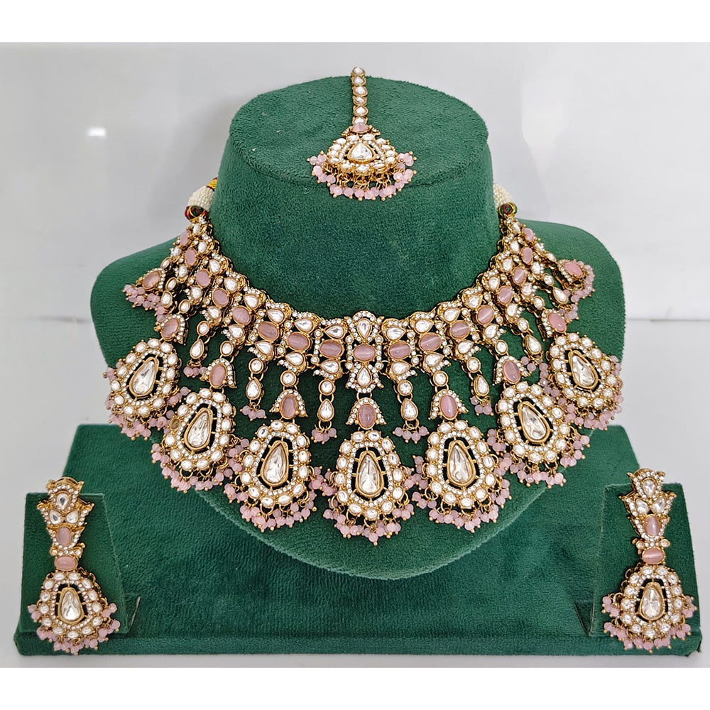 Rajwadi Collection Heritage Pota And Austrian Stone Beads Necklace Set