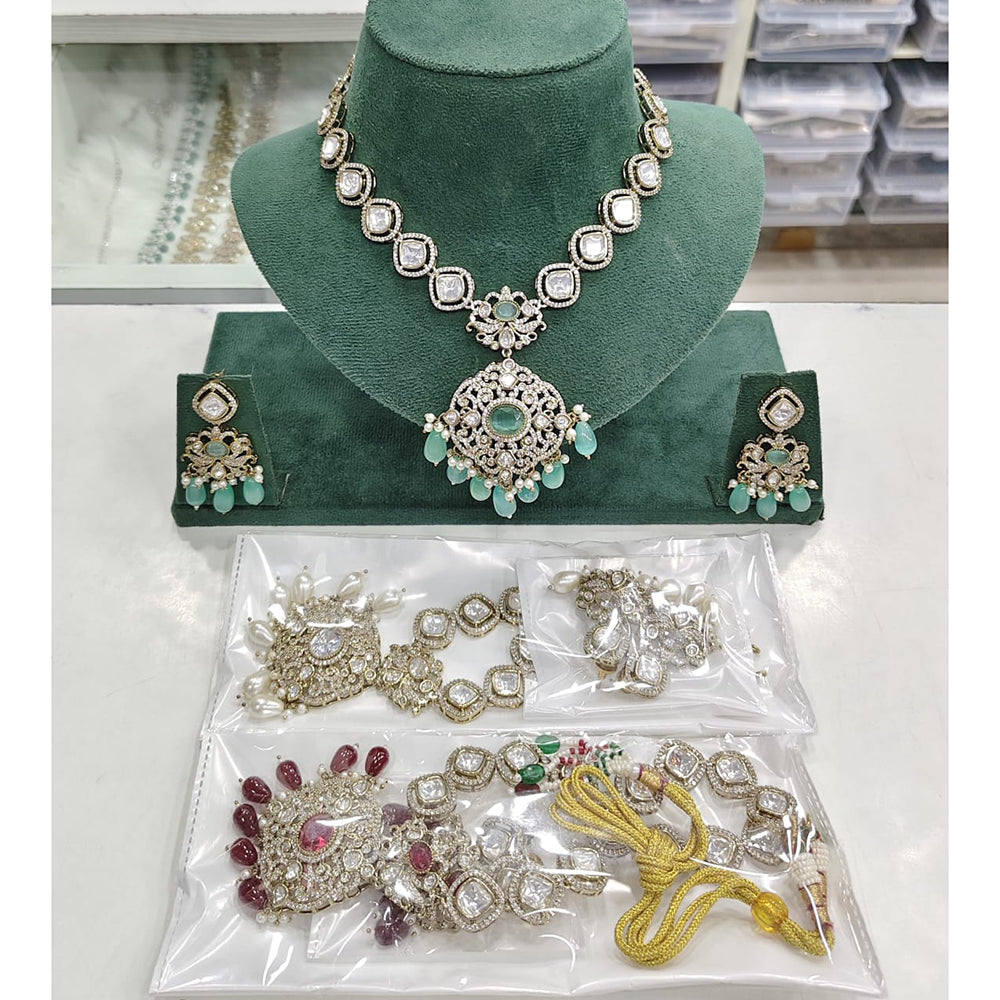 Rajwadi Collection Heritage Polki Kundan Stone And Beads Necklace Set