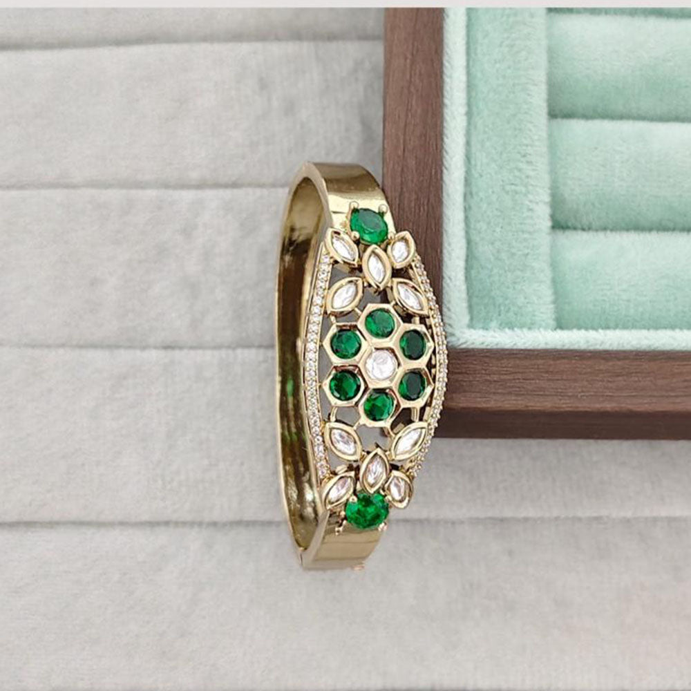 Rajwadi Collection Designer Polki Kundan Stone Kada Bracelet