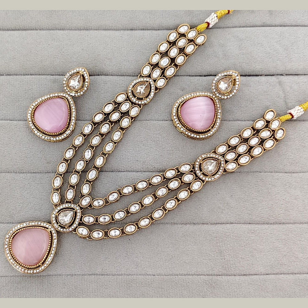 Rajwadi Collection Heritage Pota Stone Necklace Set
