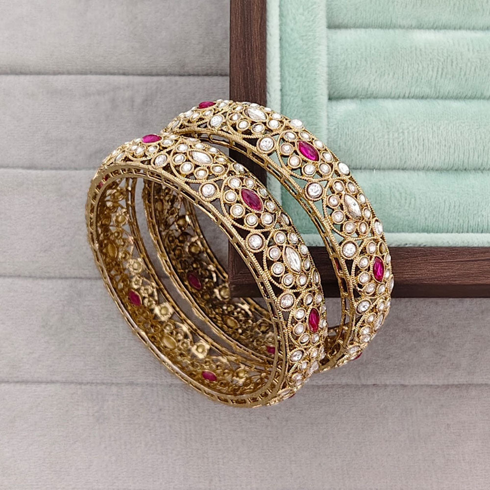 Rajwadi Collection Heritage Pota Stone Bangles Set