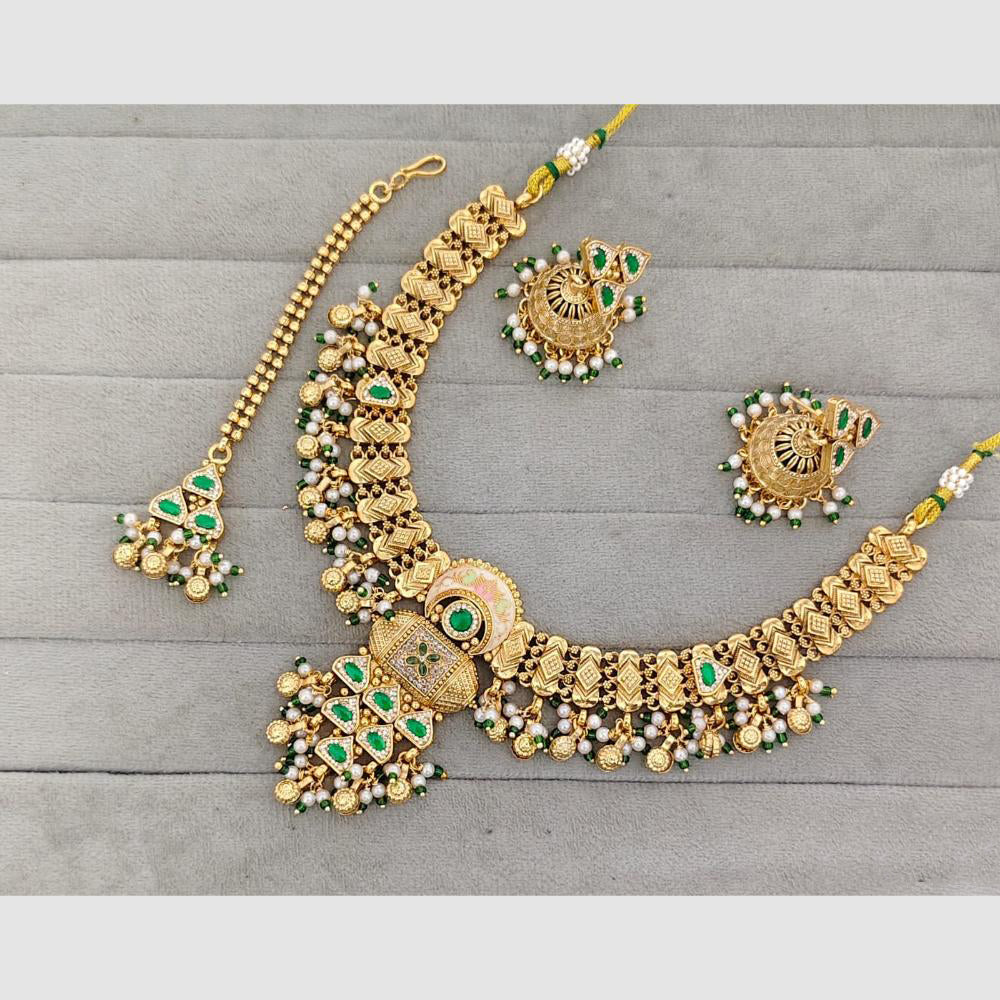 Rajwadi Collection Austrian Stone And Meenakari Statement Necklace Set