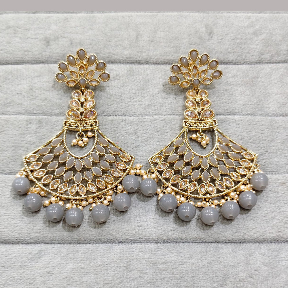 Rajwadi Collection Royal Crystal Stone And Pearl Designer Dangler Earrings