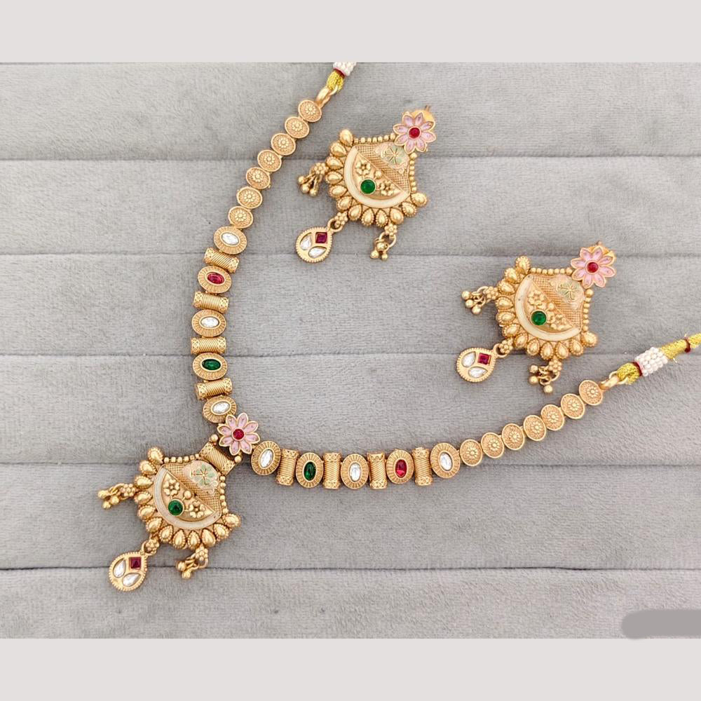 Rajwadi Collection Austrian Stone Gold Plated Necklace Set