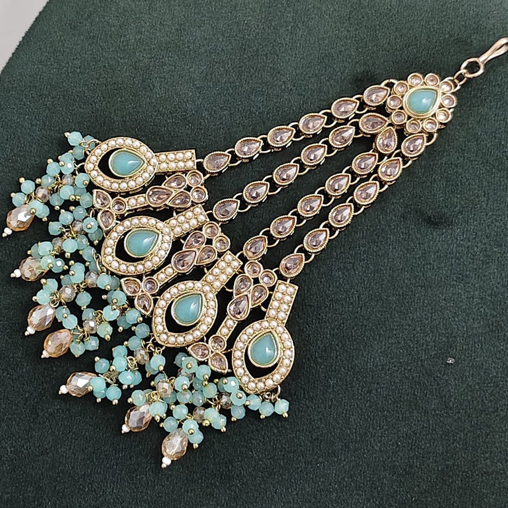 Rajwadi Collection Designer Crystal Stone And Pearl Bridal Passa for Women