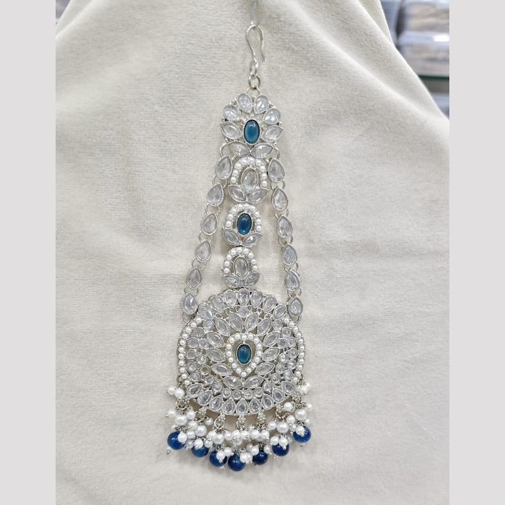 Rajwadi Collection Designer Crystal Stone And Pearl Bridal Passa for Women