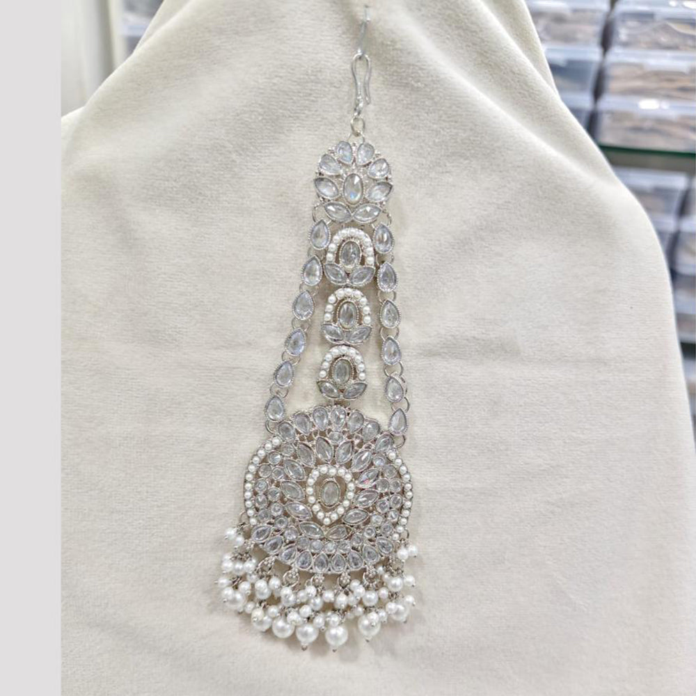 Rajwadi Collection Designer Crystal Stone And Pearl Bridal Passa for Women