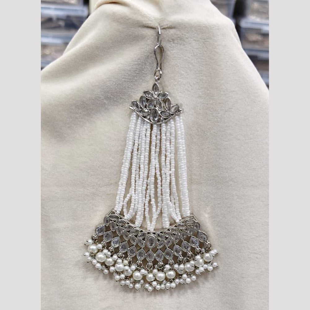 Rajwadi Collection Designer Crystal Stone And Pearl Bridal Passa for Women