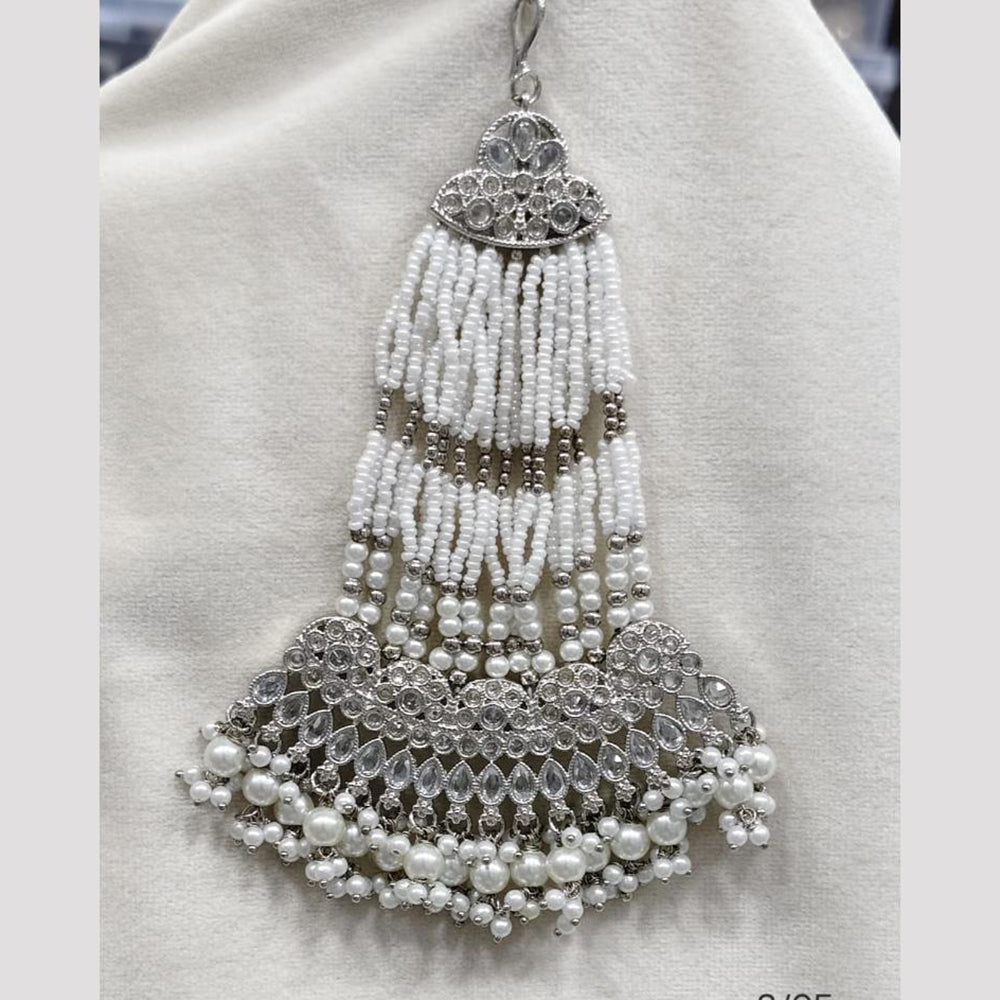 Rajwadi Collection Designer Crystal Stone And Pearl Bridal Passa for Women