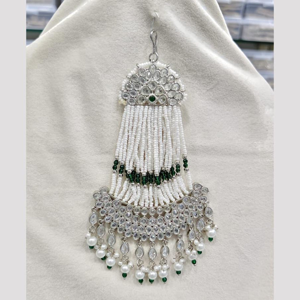 Rajwadi Collection Designer Crystal Stone And Pearl Bridal Passa for Women