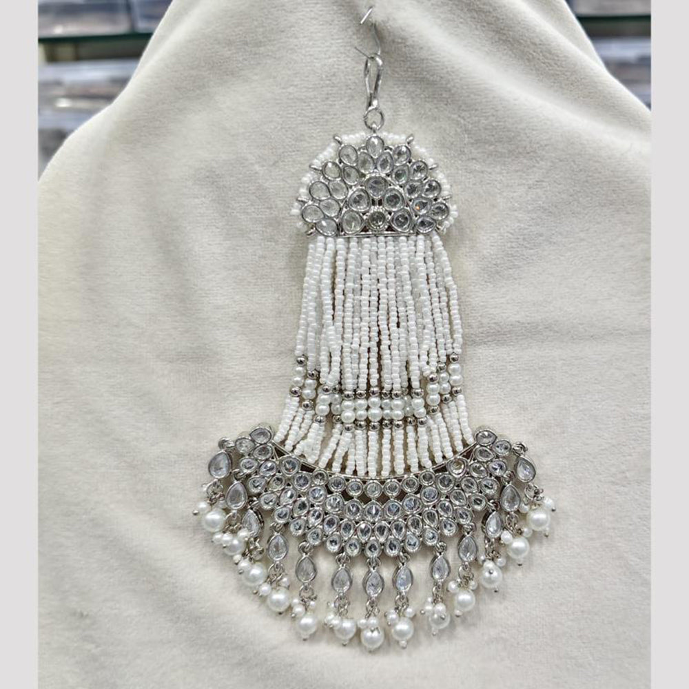 Rajwadi Collection Designer Crystal Stone And Pearl Bridal Passa for Women
