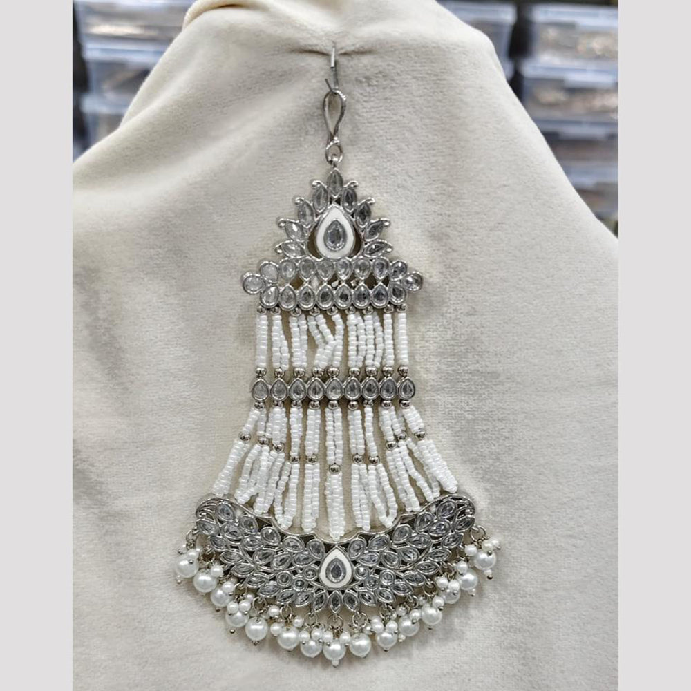 Rajwadi Collection Designer Crystal Stone And Pearl Bridal Passa for Women