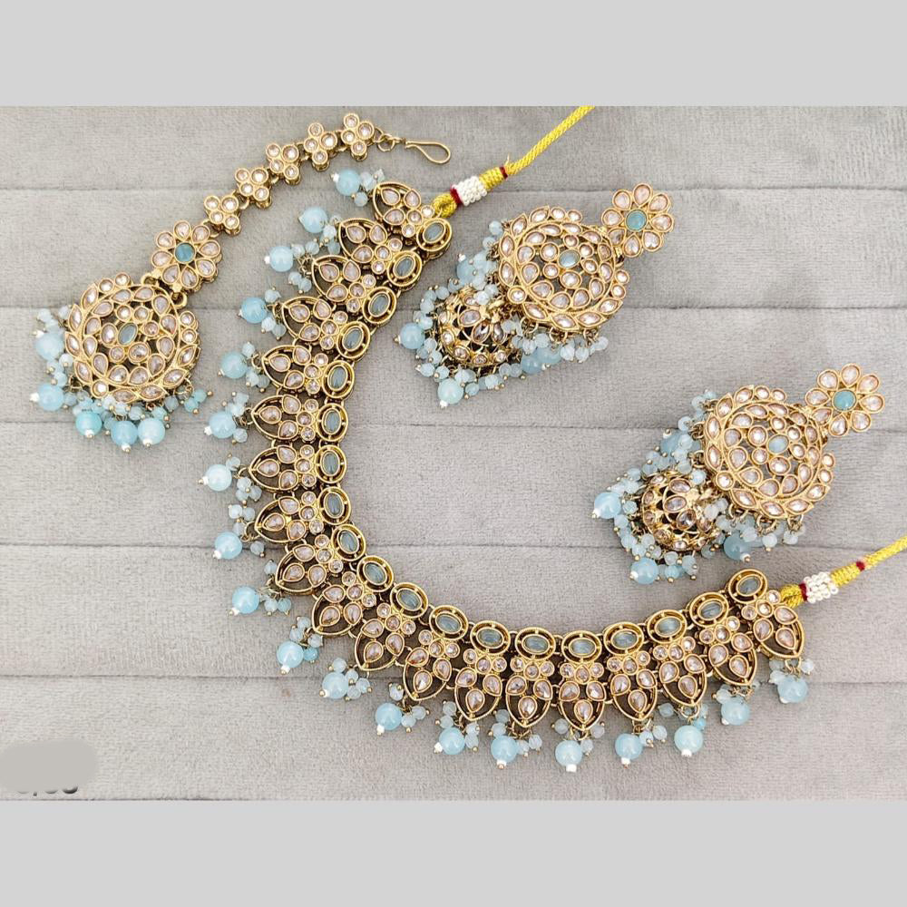 Rajwadi Collection Luxury Crystal Stone And Pearl Necklace Set
