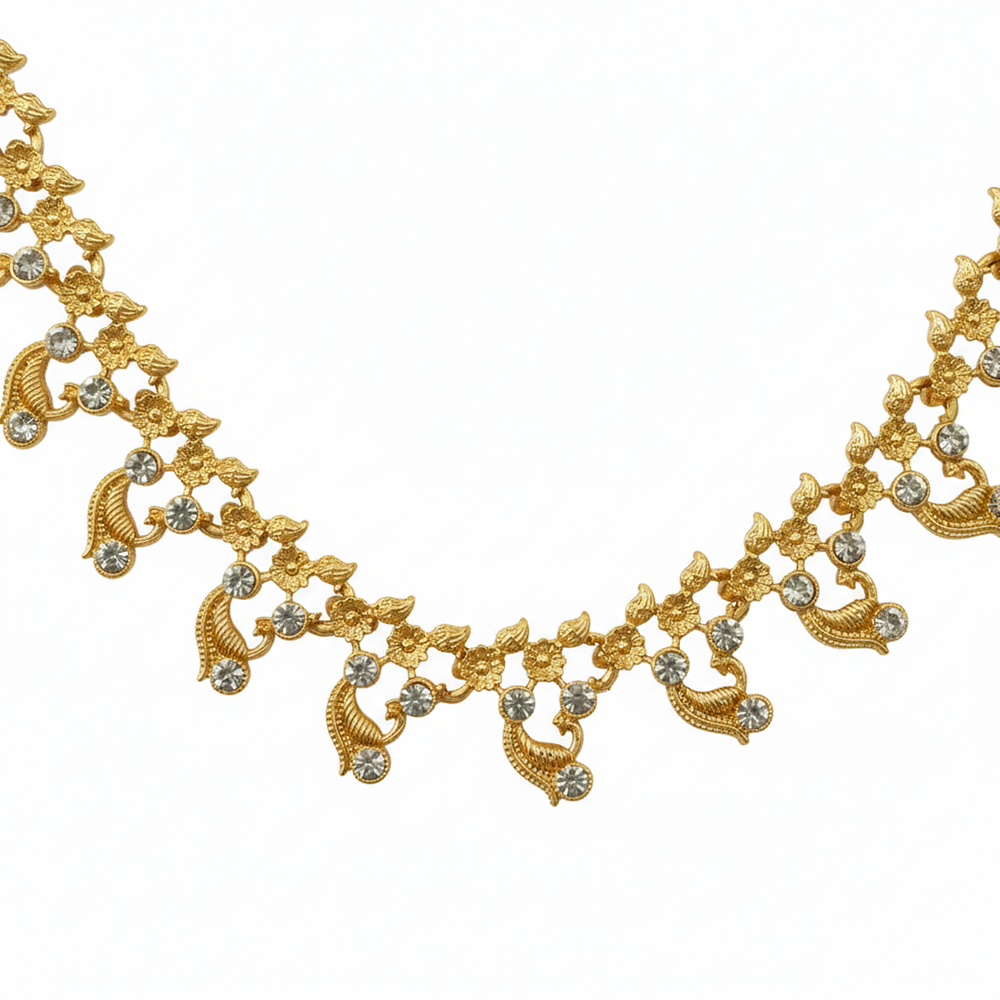 Urthn Gold Plated Elegant Austrian Stone Necklace set(Pack of 3)