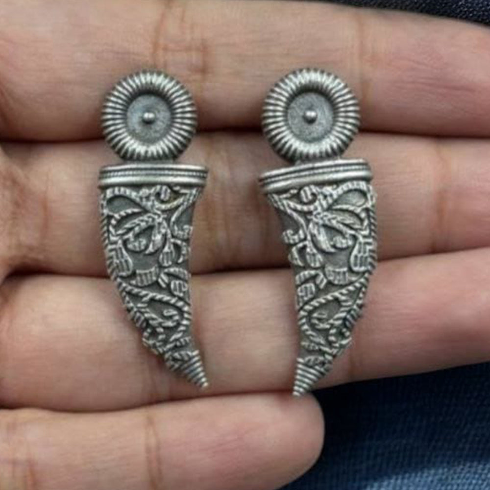 Maharani Jewels Oxidised Plated Dangler Earrings