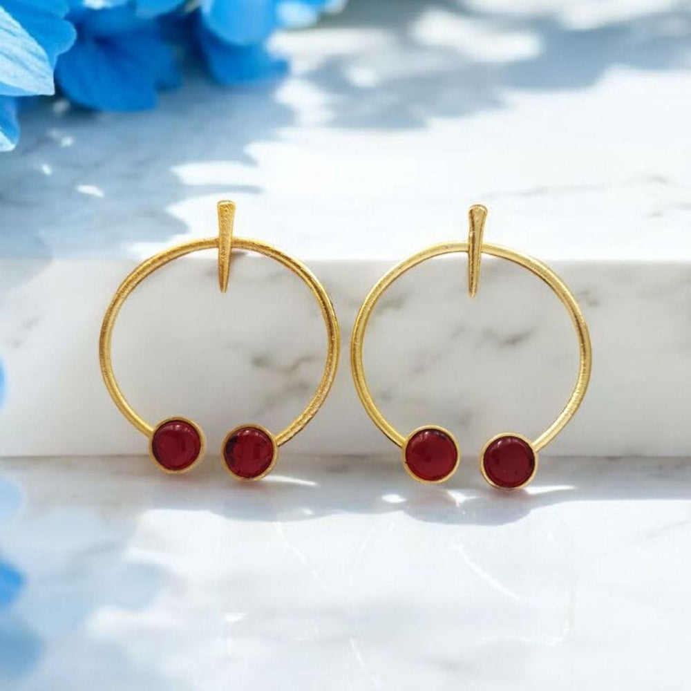 Maharani Jewels Gold Plated Pota Stone Dangler Earrings