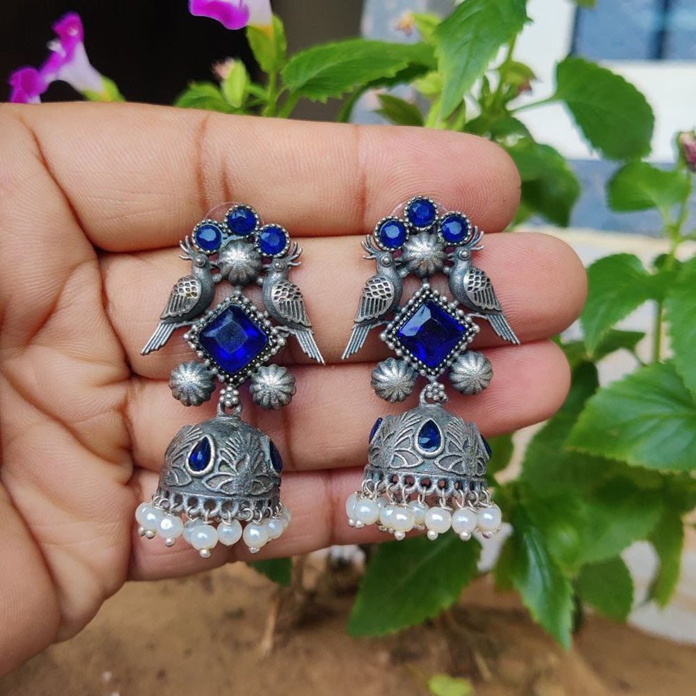 Maharani Jewels Timeless Pota Stone And Pearl Jhumki Earrings