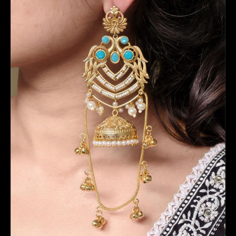 Maharani Jewels Elegance Pota Stone And Pearl Dangler Earrings