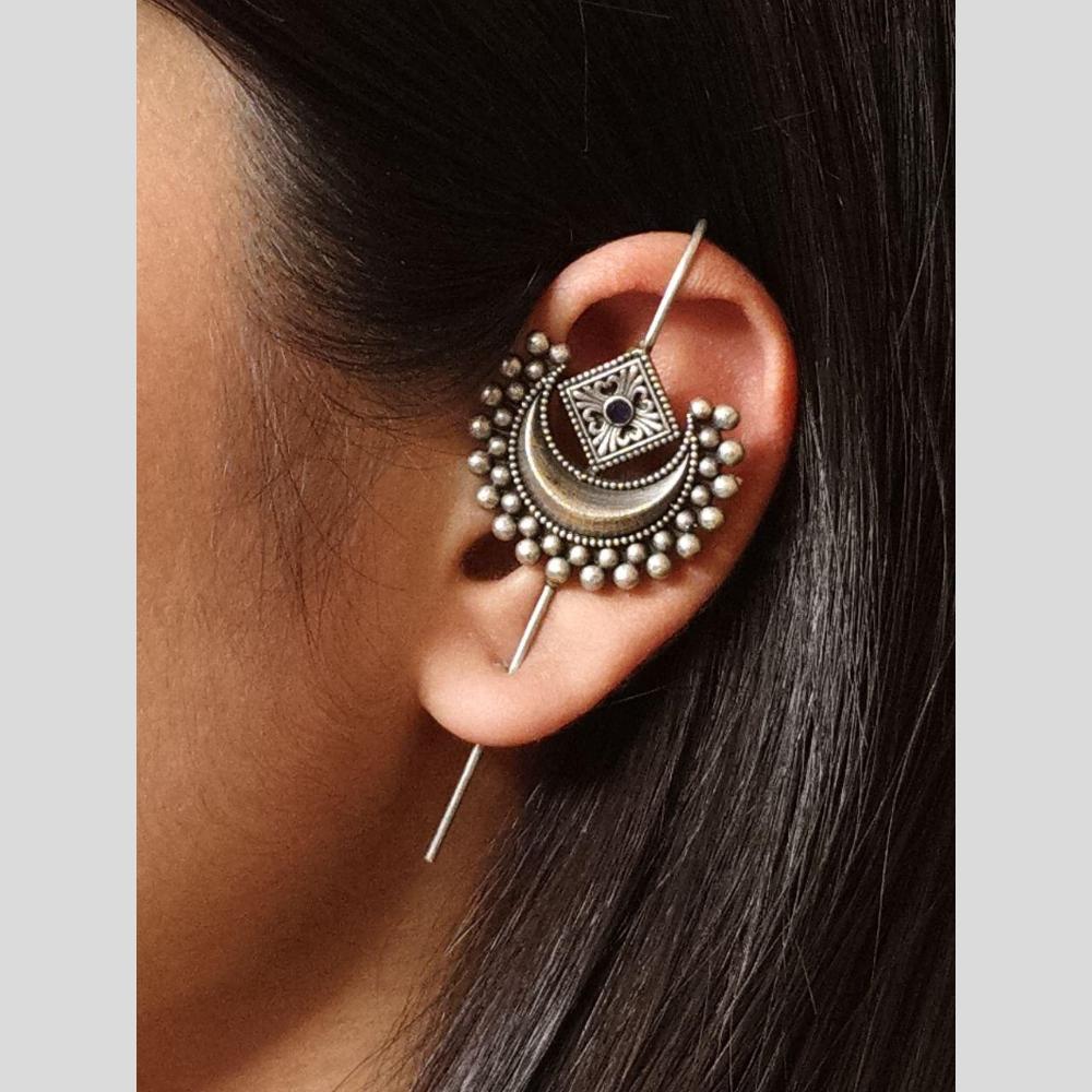 Maharani Jewels Stylish Oxidised Plated Austrian Stone Earcuff Earrings