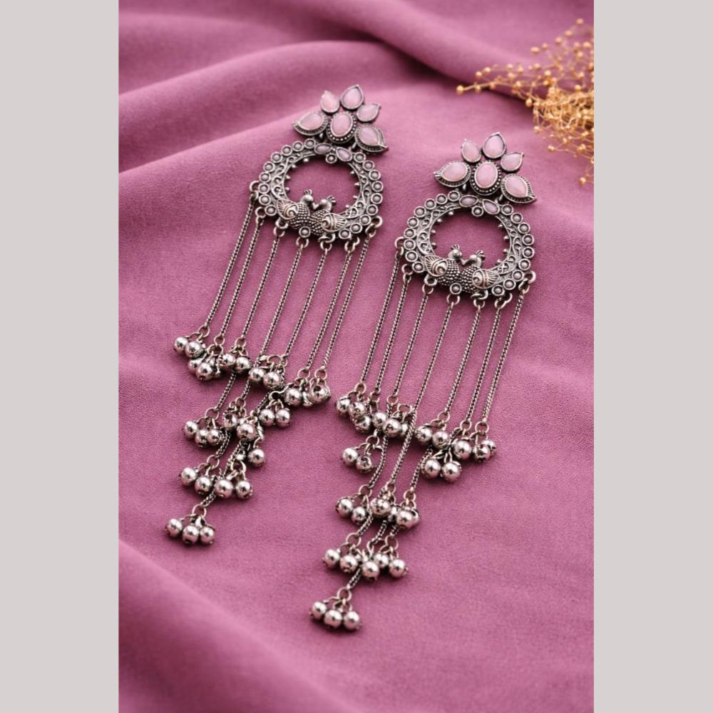Maharani Jewels Inspired Oxidised Plated Pota And Ghungroo Khashmiri Dangler Earrings