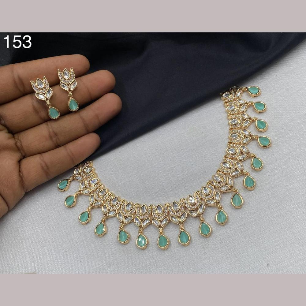 Royal Kundan Jewellery Gold Plated Polki Kundan Stone Necklace Set