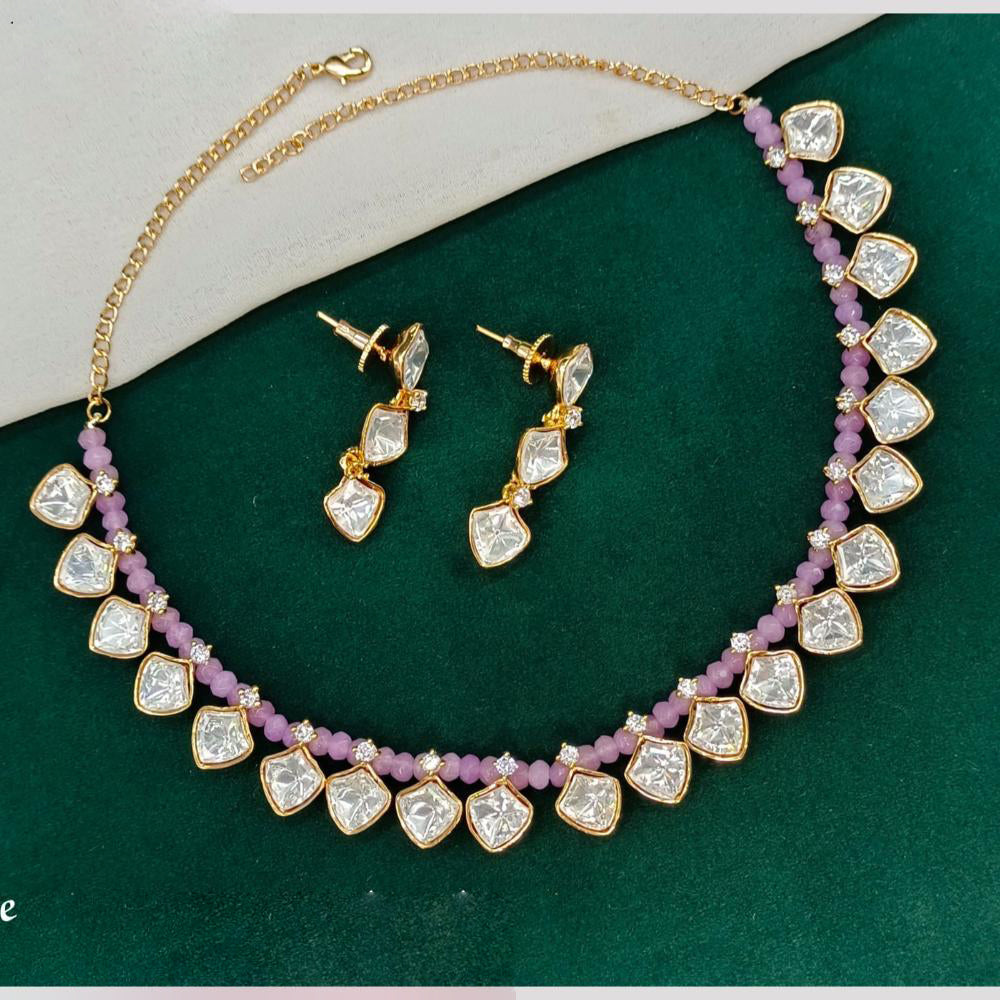 Royal Kundan Jewellery Gold Plated Polki Kundan Necklace Set