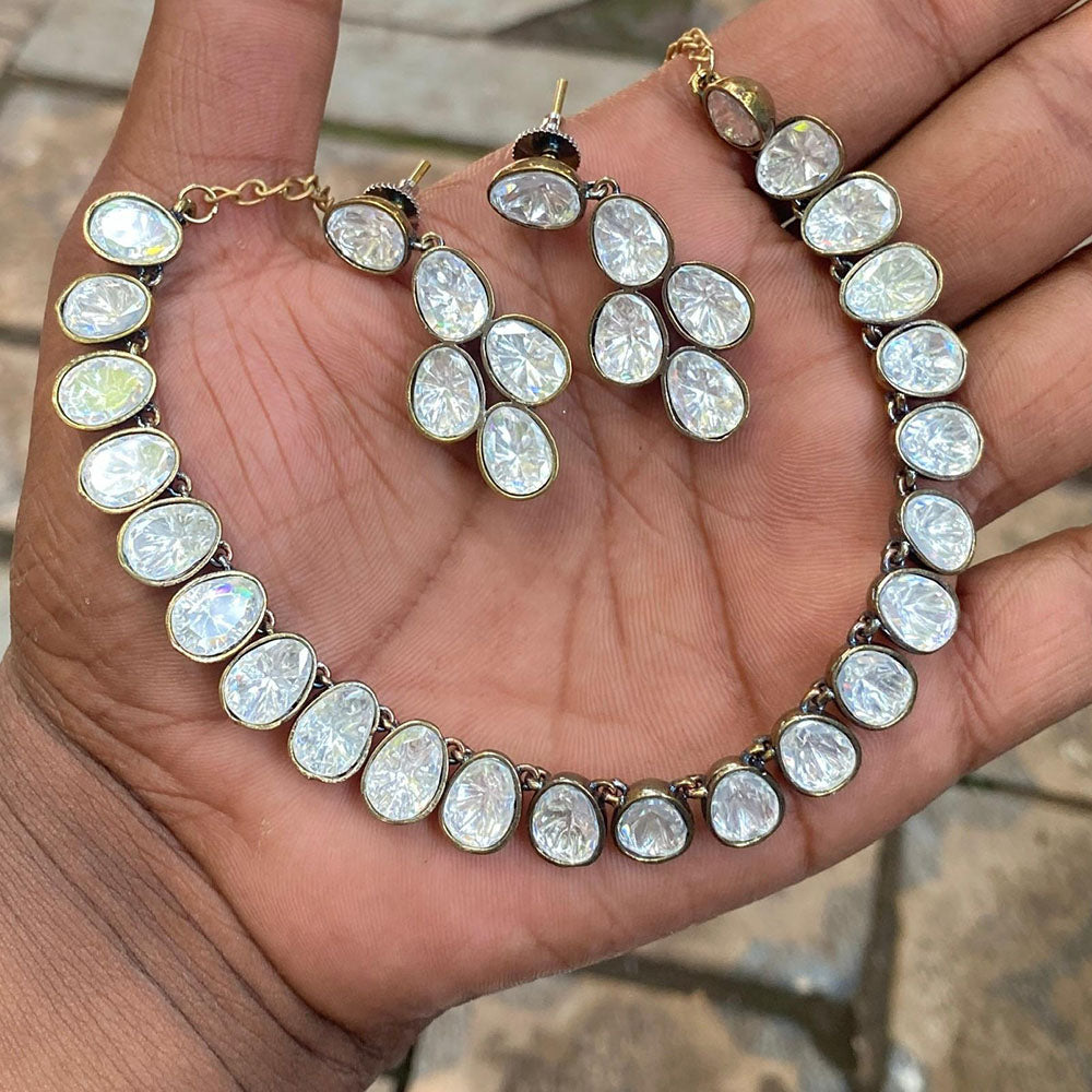 Royal Kundan Jewellery Grand Polki Kundan Stone Necklace Set