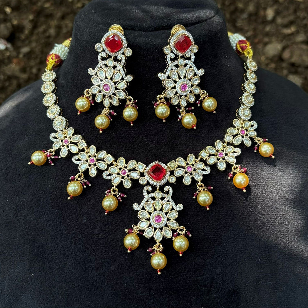 Royal Kundan Jewellery Heritage Polki Kundan Stone And Pearl Necklace Set