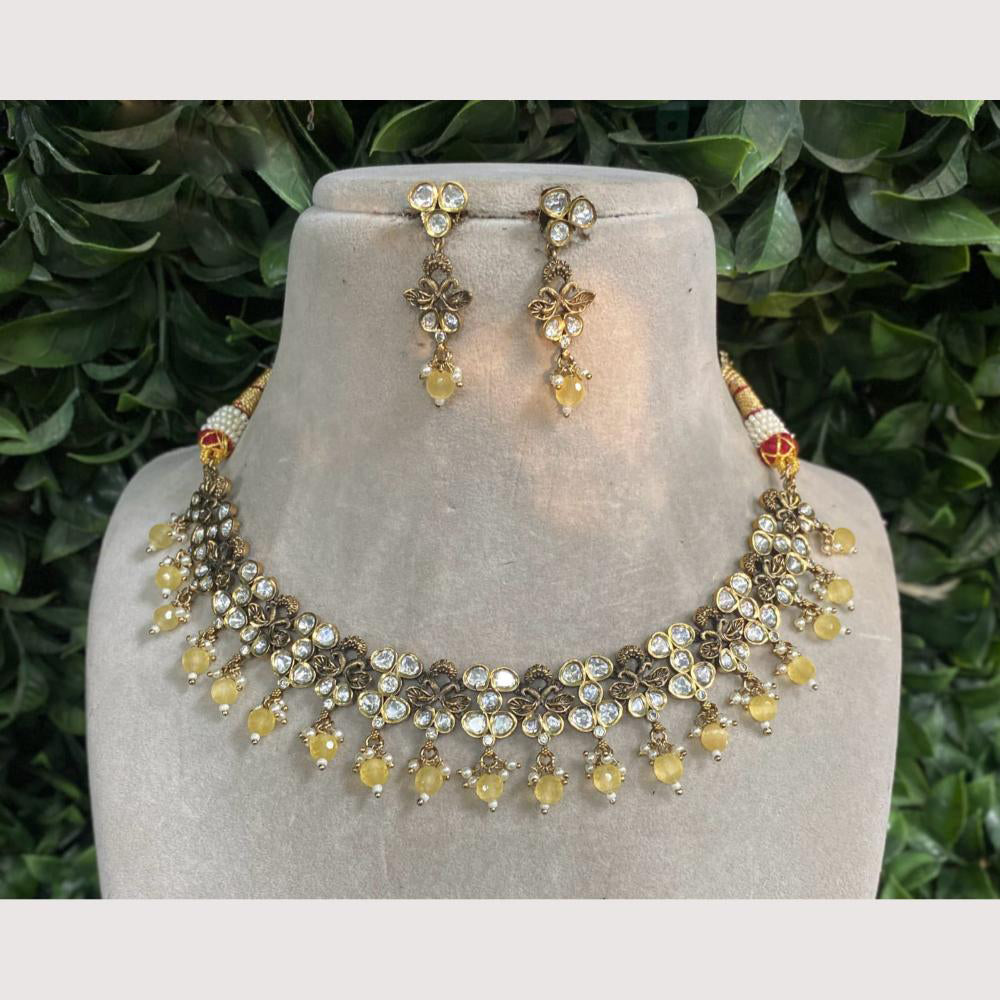 Royal Kundan Jewellery Designer Polki Kundan Stone And Pearl Necklace Set