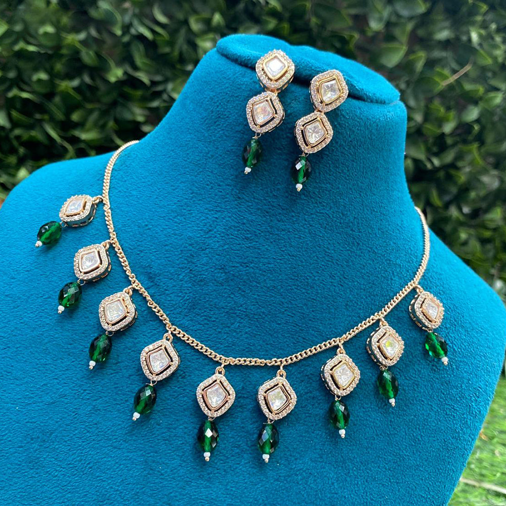 Royal Kundan Jewellery Polki Kundan Stone And Beads Necklace Set