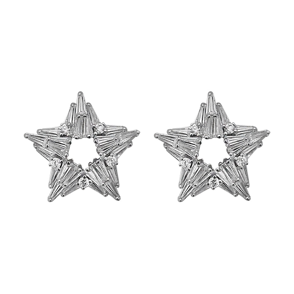 Urthn Cubic Zirconia Stone Classic Stud Earrings