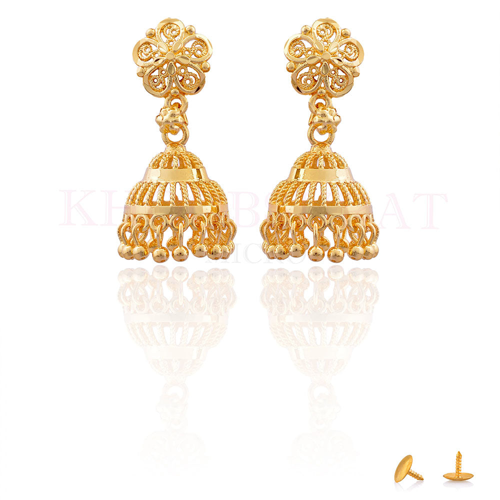 Dariyalal Sales Gold Plated Jhumki Earrings