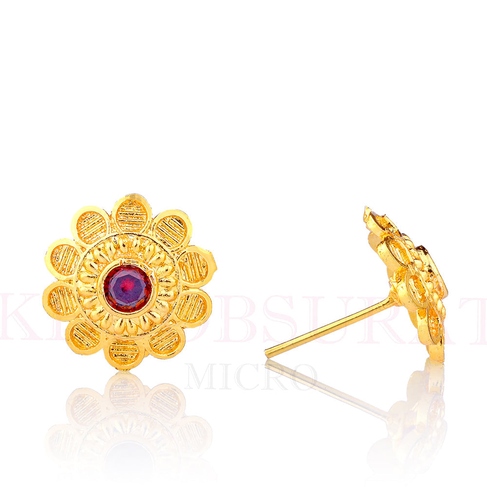 Dariyalal Sales Gold Plated Pota Stone Stud Earrings
