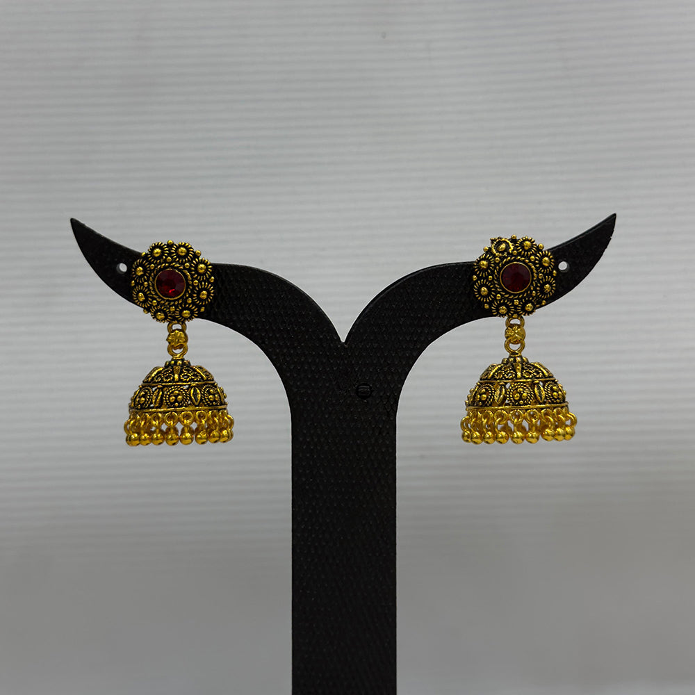 Dariyalal Sales Royal Pota Stone And Pearl Ethnic Jhumki Earrings (Pack of 12 & 24)