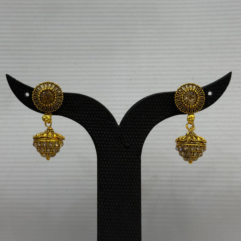 Dariyalal Sales Royal Pota Stone And Pearl Ethnic Jhumki Earrings (Pack of 12 & 24)