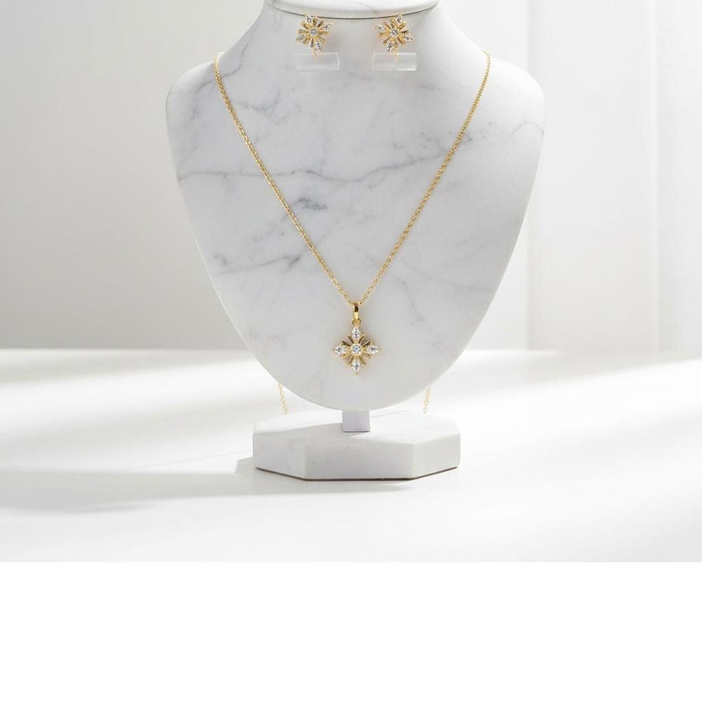 VM Imitation Premium Sparkling Crystal Stone Pendant Set