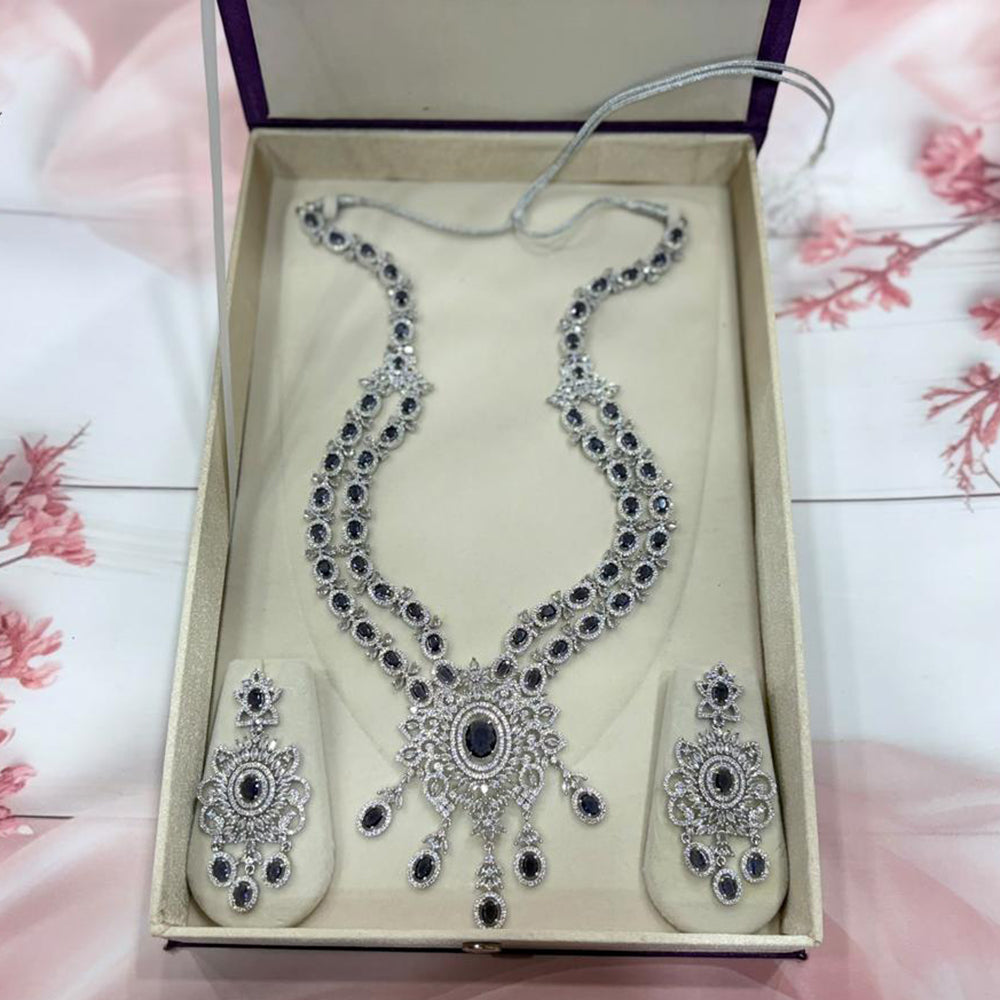 VM Imitation American Diamond Long Necklace Set