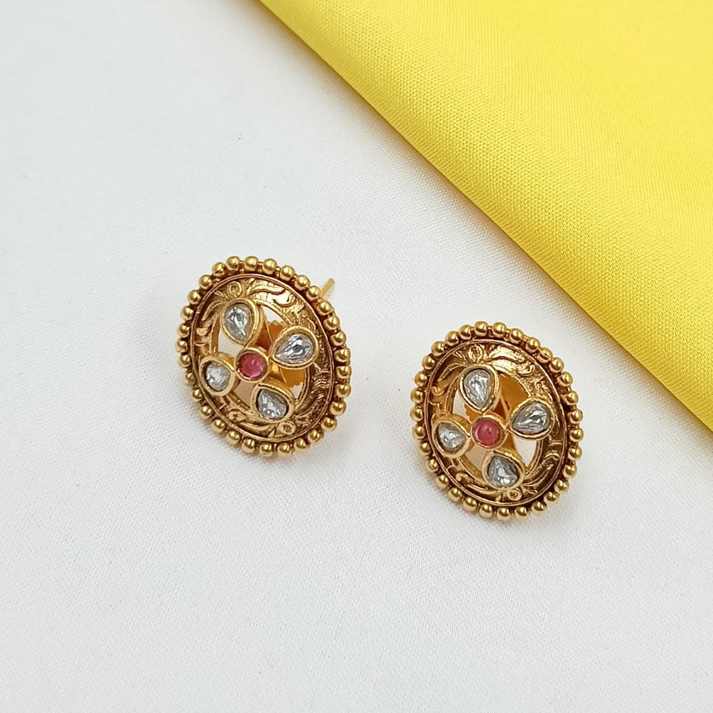 NAFJ Elegant Pota Stone Stud Earrings