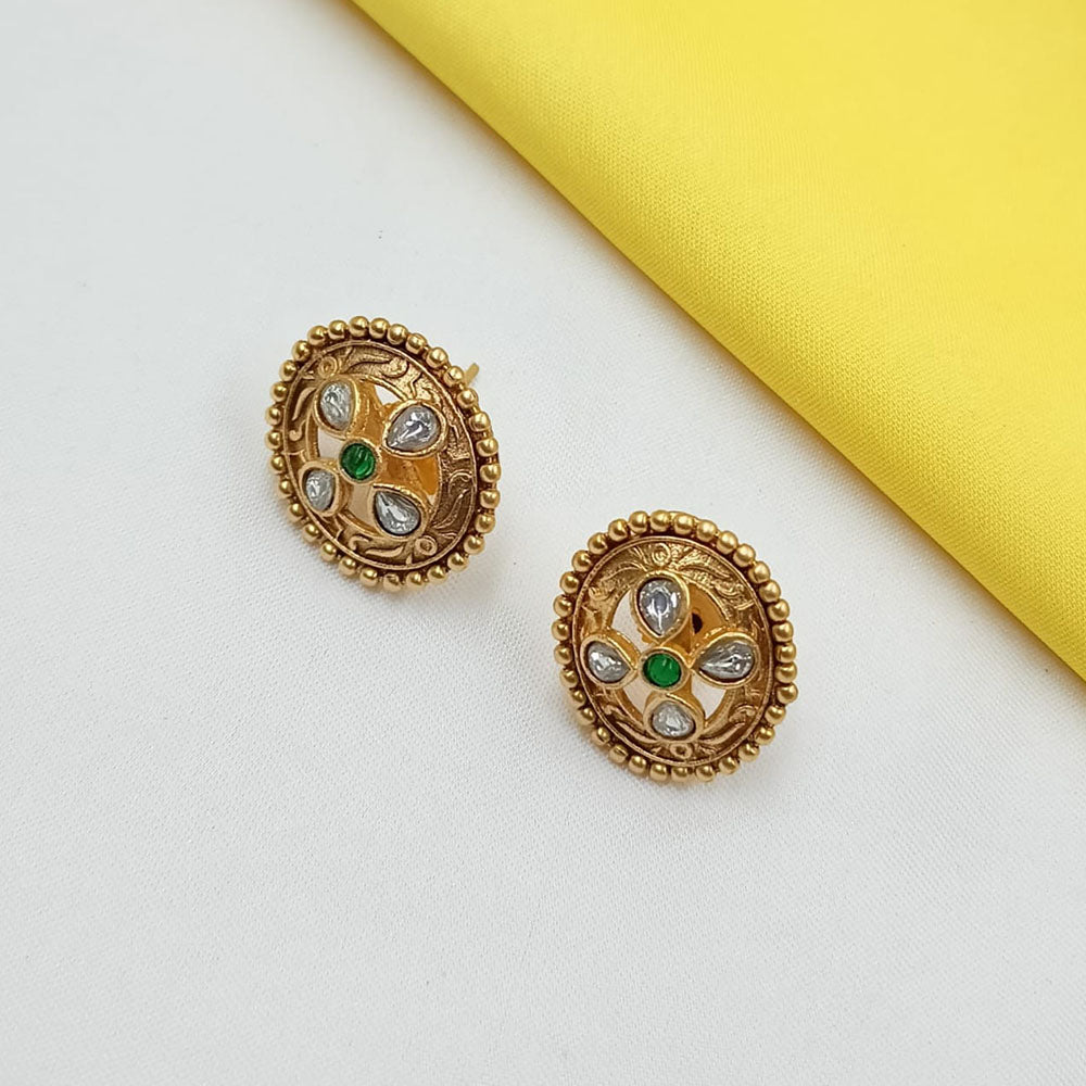 NAFJ Elegant Pota Stone Stud Earrings