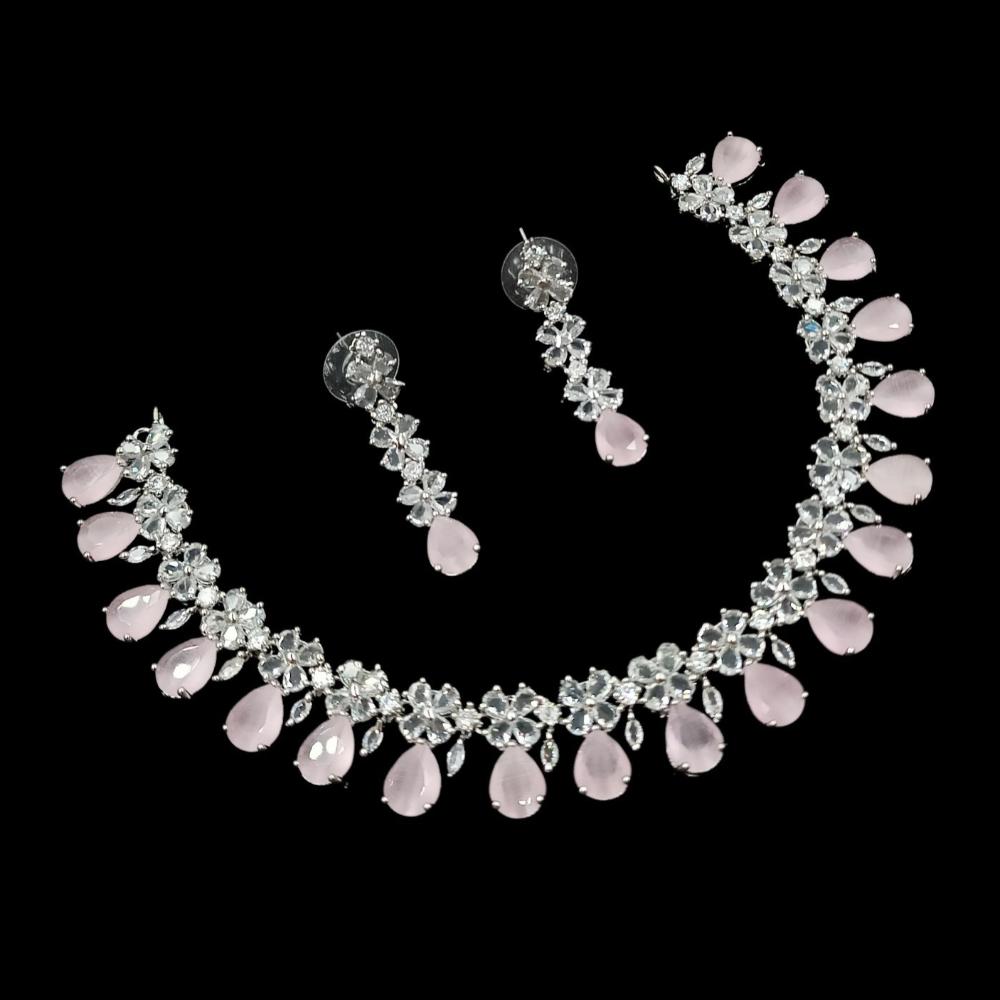 NAFJ Glamorous Crystal Stone Designer Necklace Set
