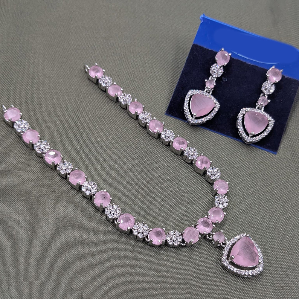 NAFJ Sparkling American Daimonds For Modern Elegance Necklace Set