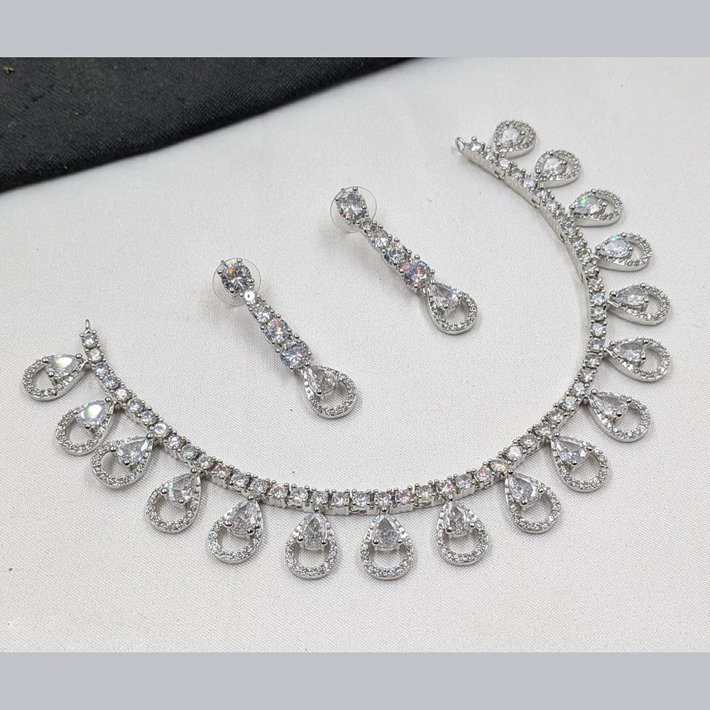 NAFJ Sparkling American Daimonds For Modern Elegance Necklace Set