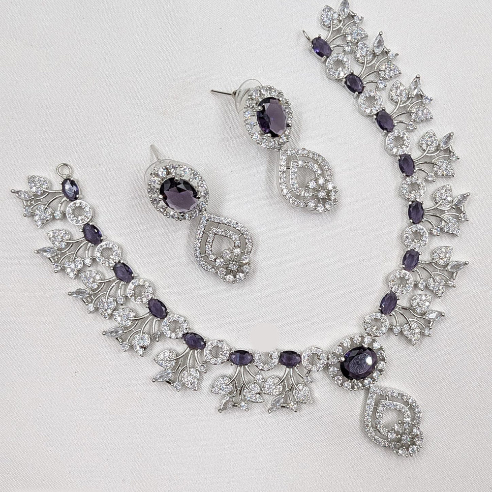 NAFJ Sparkling American Daimonds For Modern Elegance Necklace Set