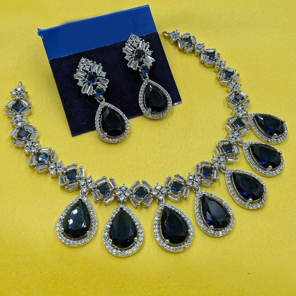 NAFJ Sparkling American Daimonds For Modern Elegance Necklace Set
