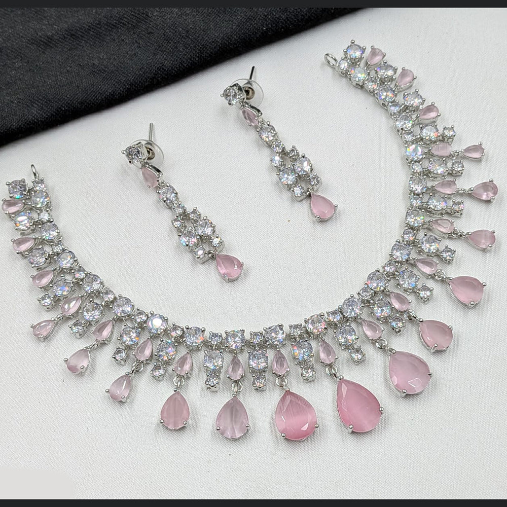 NAFJ Sparkling American Daimonds For Modern Elegance Necklace Set