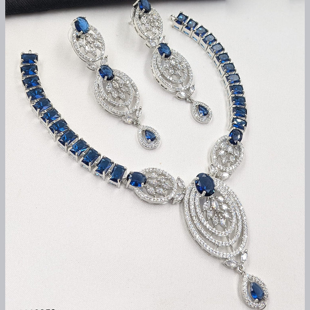 NAFJ Sparkling American Daimonds For Modern Elegance Necklace Set