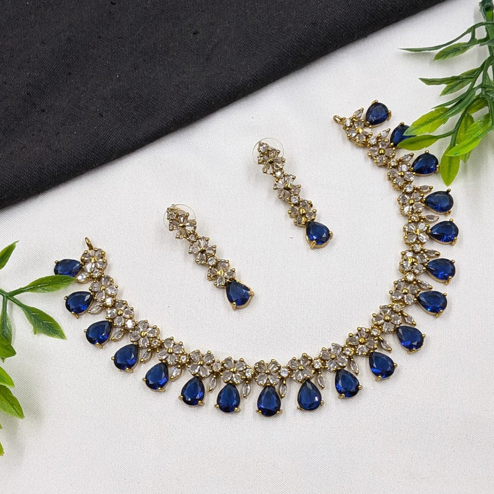 NAFJ Sparkling American Daimonds For Modern Elegance Necklace Set