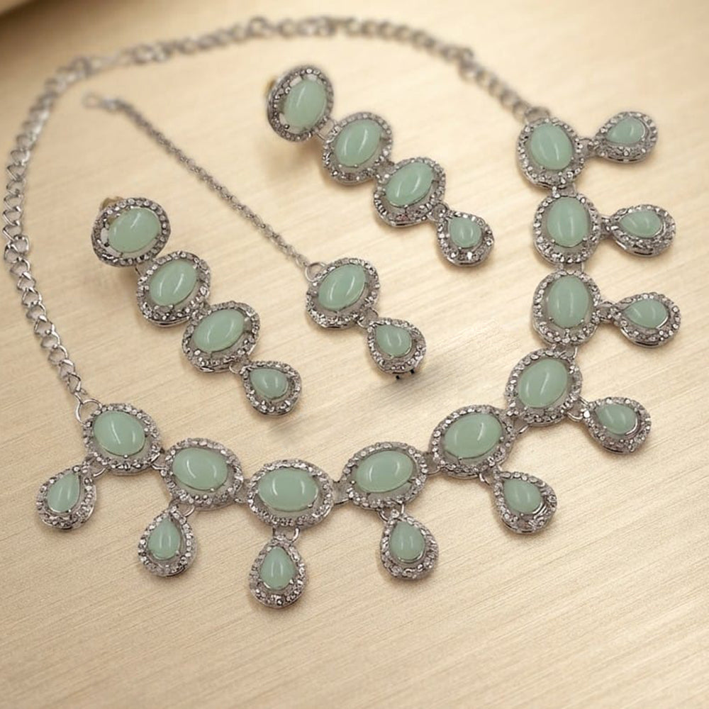 NAFJ Trendy Crystal Stone Necklace Set